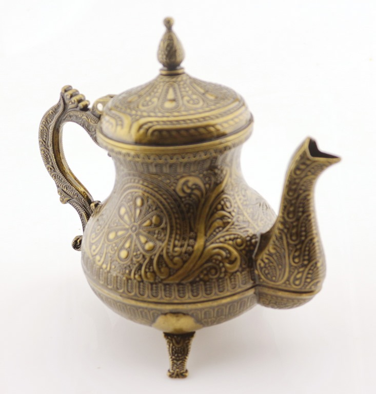 Чайник металлический декоративный "Султан", цвет латунь 